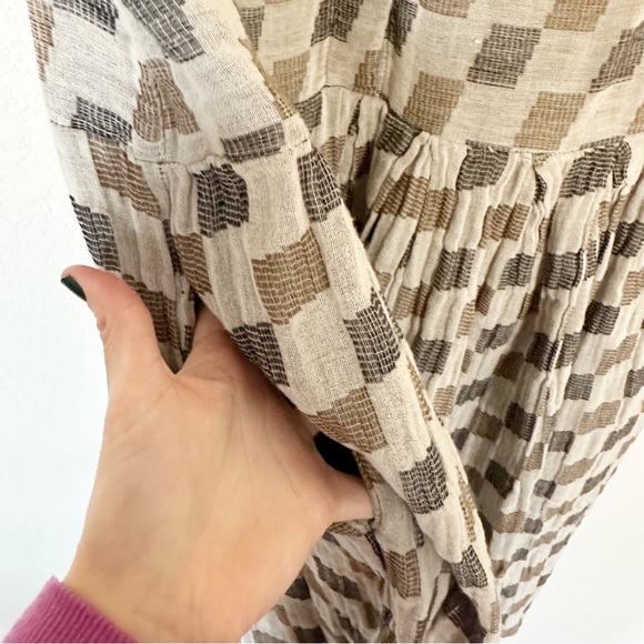 NWT Ace & Jig Tate Dress In Sedona Checkered Brown Reversible Pockets Sz M - Picture 7 of 10